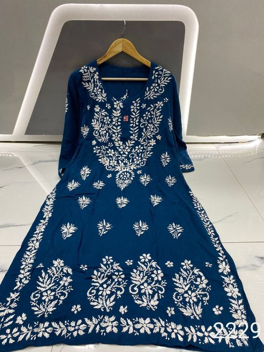 Rayon_Cotton_chikankari_kurti