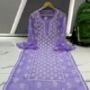 Georgette_bell_sleeves_mukaish_work_chikankari_kurti