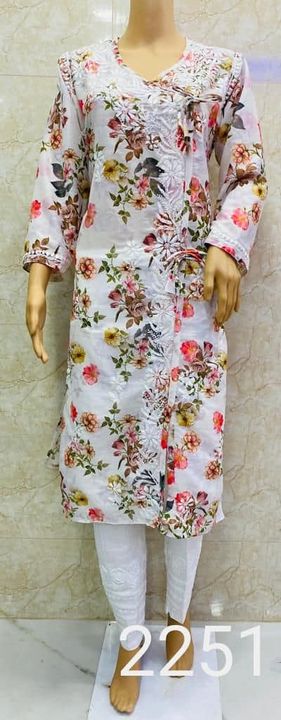 Pure_muslin_printed_dori_chikankari__angrakha_kurti