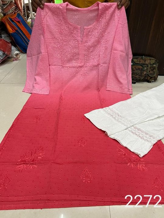 Dobby_cotton_dyed_chikankari_kurti