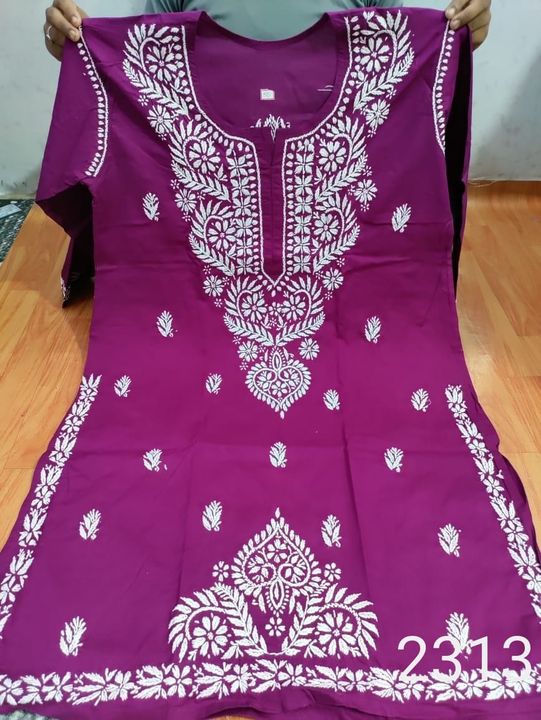 Big_size_set_Exclusive_soft_cotton_lucknowichikankari_kurti_with_plazo_set