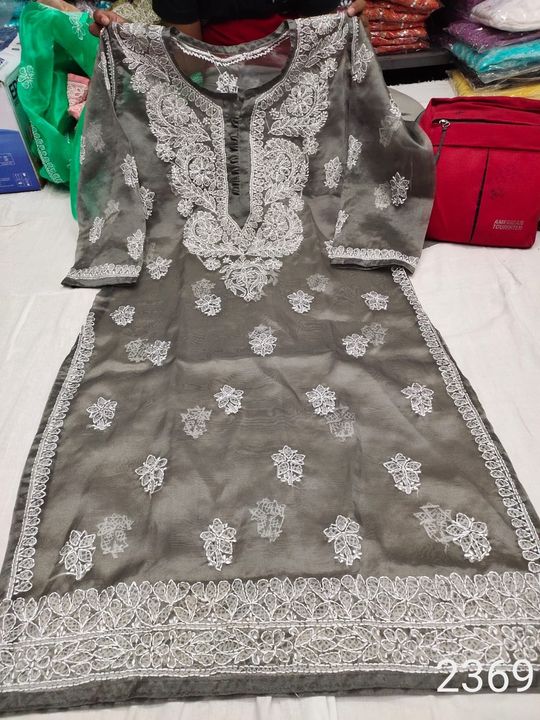 organza_kurti_lucknowichikankari