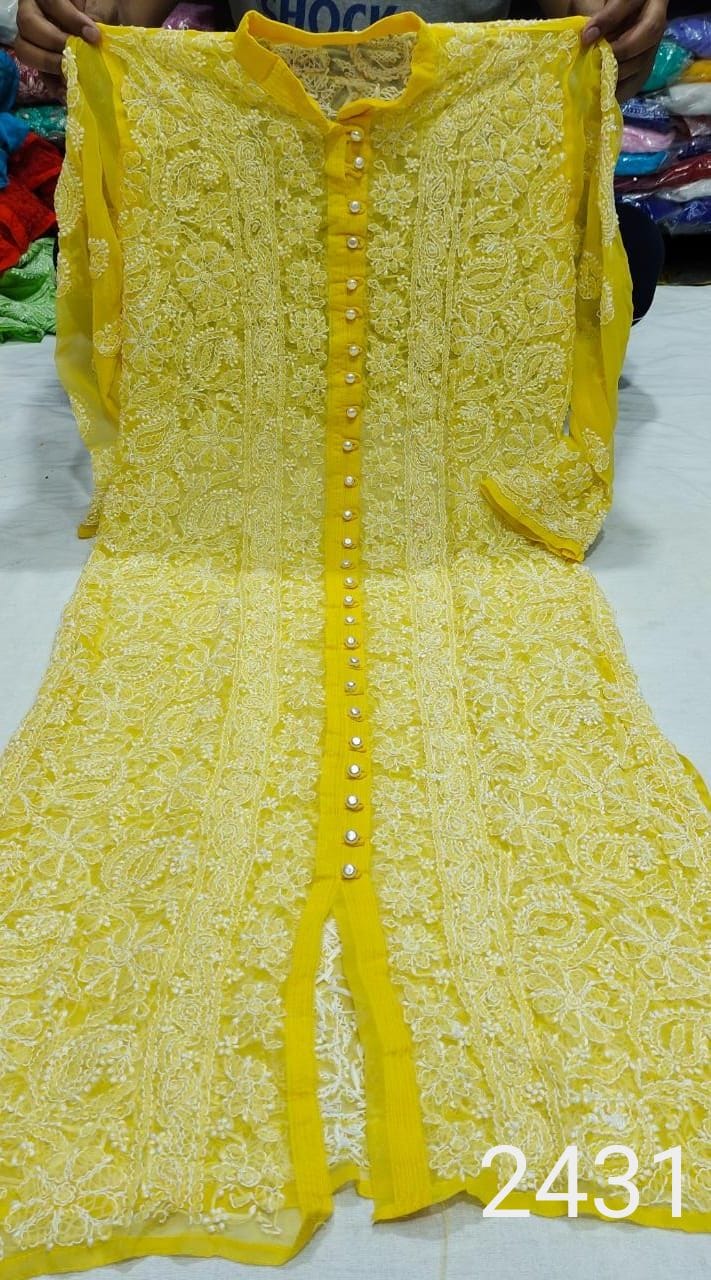 Georgette_front_open_all_over_jaal_chikankari_kurti