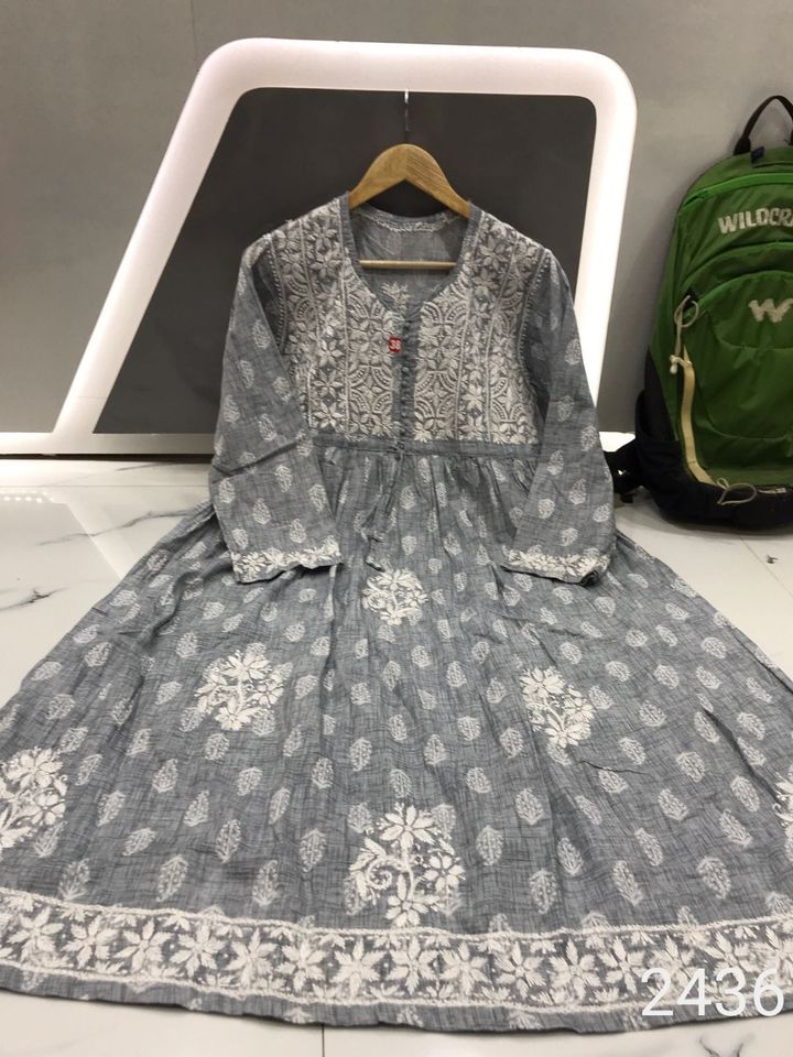 Mul_mul_cotton_printed_chikankari_gown