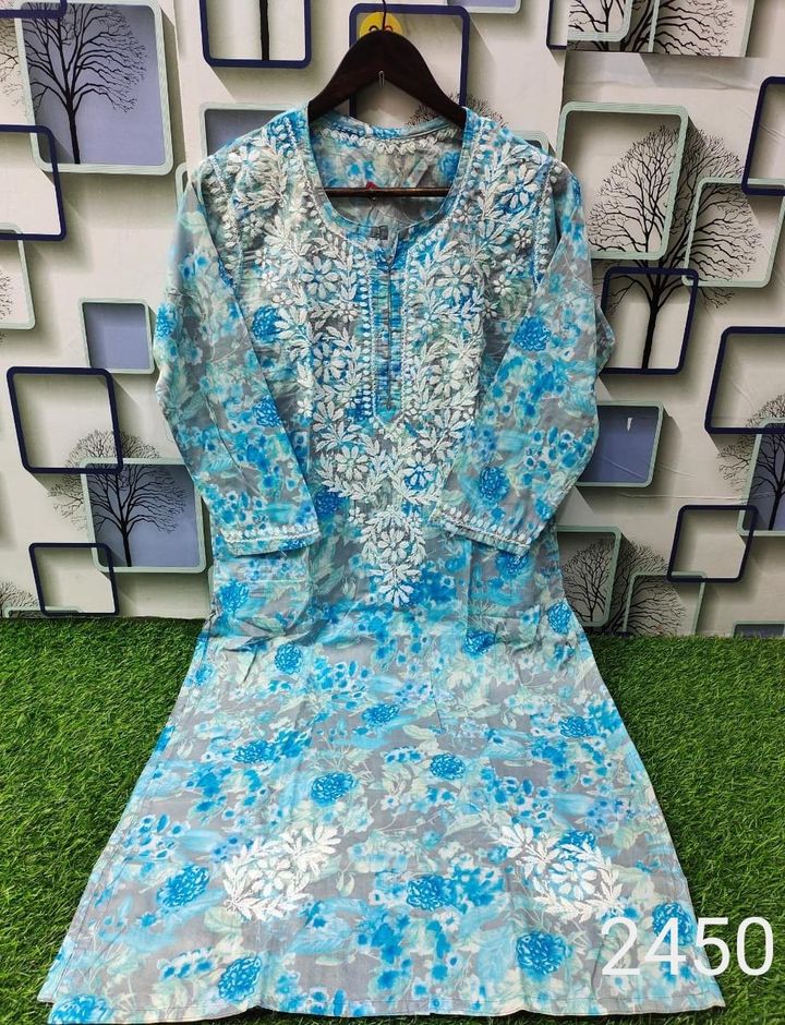 Mul_mul_cotton_printed_chikankari_kurti