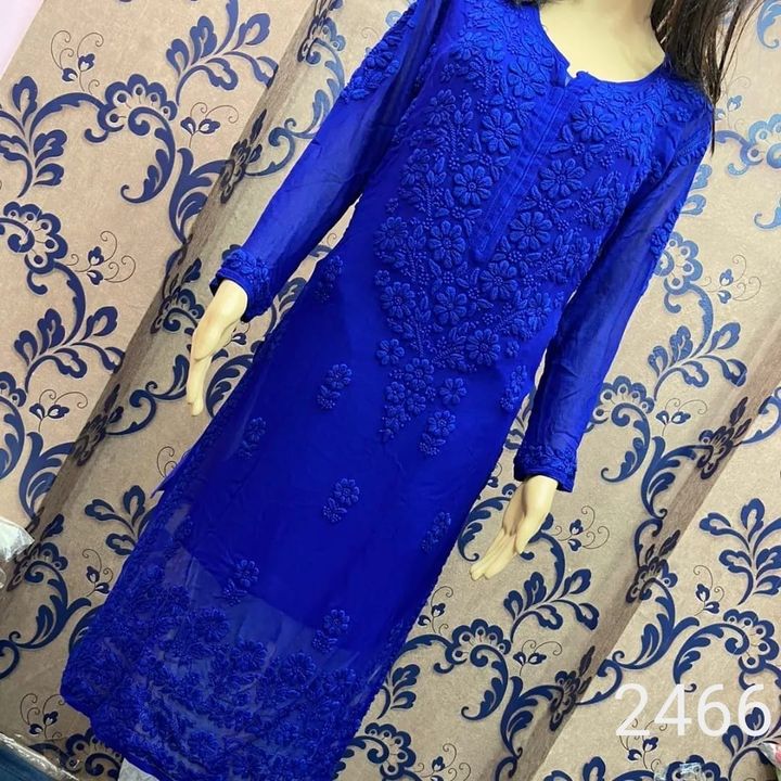 Soft Blue Chikankari Kurti at Rs 2999.00 | Delhi| ID: 2851552724630