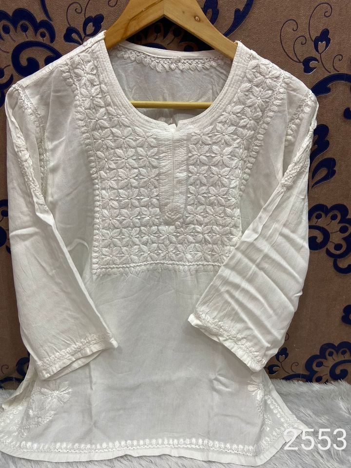 Soft_Rayon_dyble_chikankari_short_top