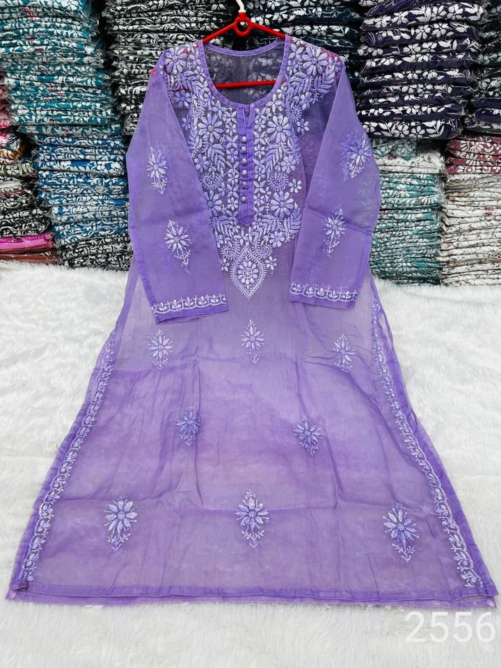 Dyed_organza_silk_chikankari_kurti