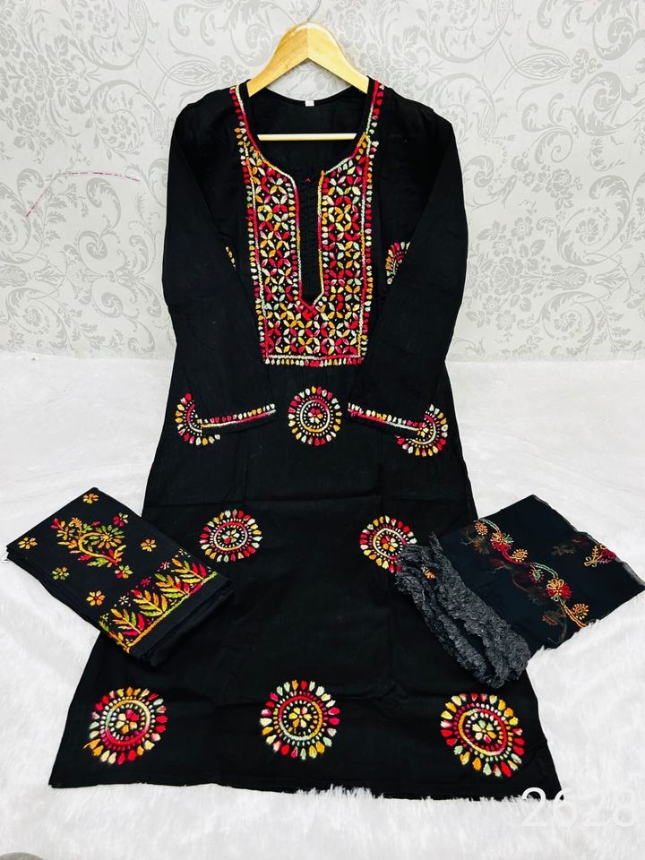 Cotton_multi_thread_hand_embroidery_chikankari_kurti