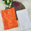 chikankari_Brasso_dyed_cotton_kurti_crochet_button