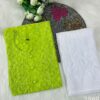 chikankari_Brasso_dyed_cotton_kurti_crochet_button