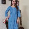 lucknowi_chikankari_ghaspatti_embroidery_cotton_dyble_kurti_with_combination_matching_of_co-ord_set