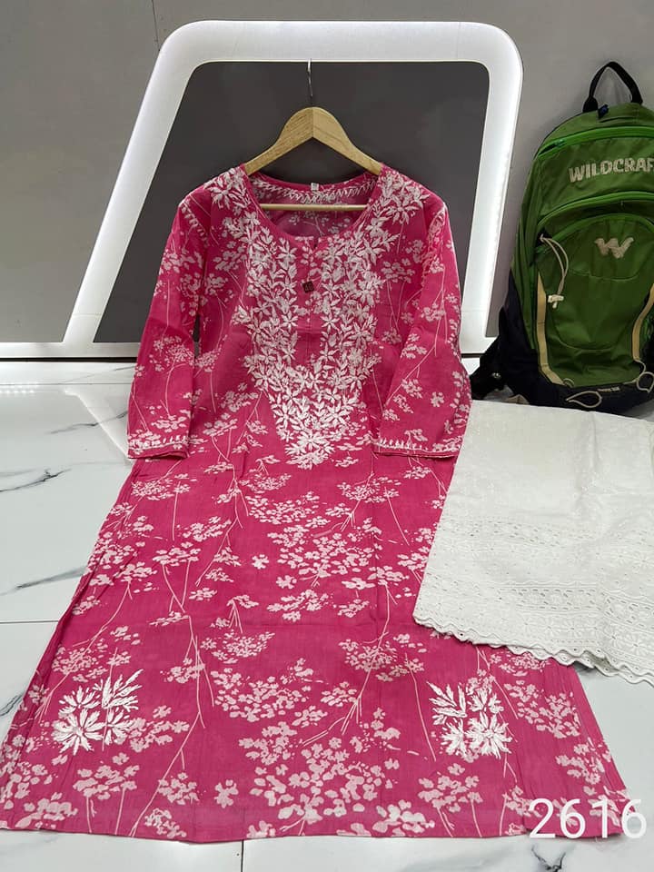 Mul_mul_printed_Chikankari_kurti