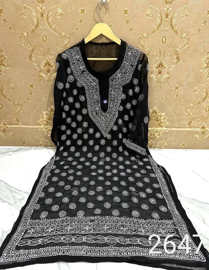 Georgette_ring_jaal_chikankari_kurti