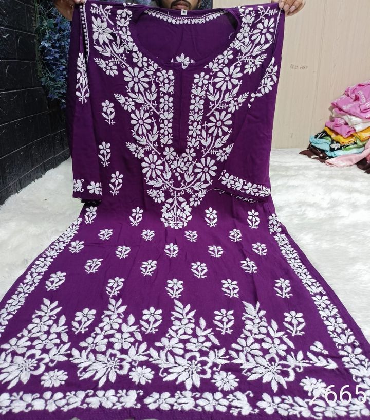 Exclusive_rayon_heavy_work_chikankari_kurti