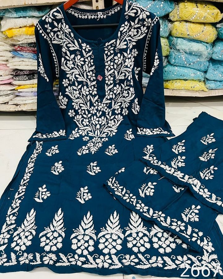 rayon_chikankari_kurti_with_plazo_set