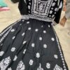 Lucknowi_chikankari_heavy_rayon_straight_nayra_black_kurti