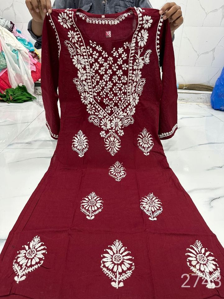 Cotton_pintex_gala_chikankari_kurti