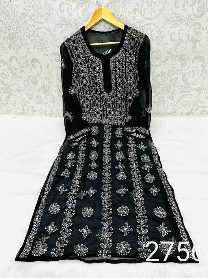 Georgette_yok_panel_design_work_chikankari_kurti