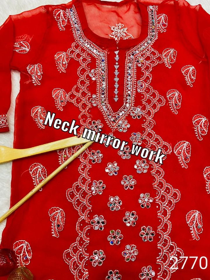 *lucknawi_georgette_chikankari_front_mahi_work_mirror_kurti_with_heavy_queraishia_side_lace_pant_with_mirror_work_and_mirror_chiffon_dupatta