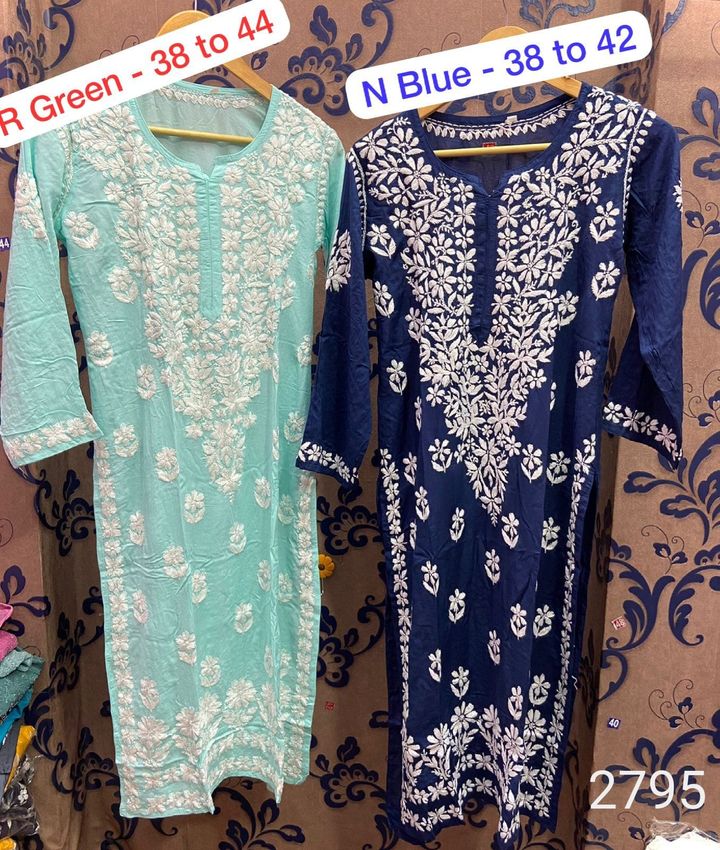 Lucknowi_chikankari_heavy_modal_kurti