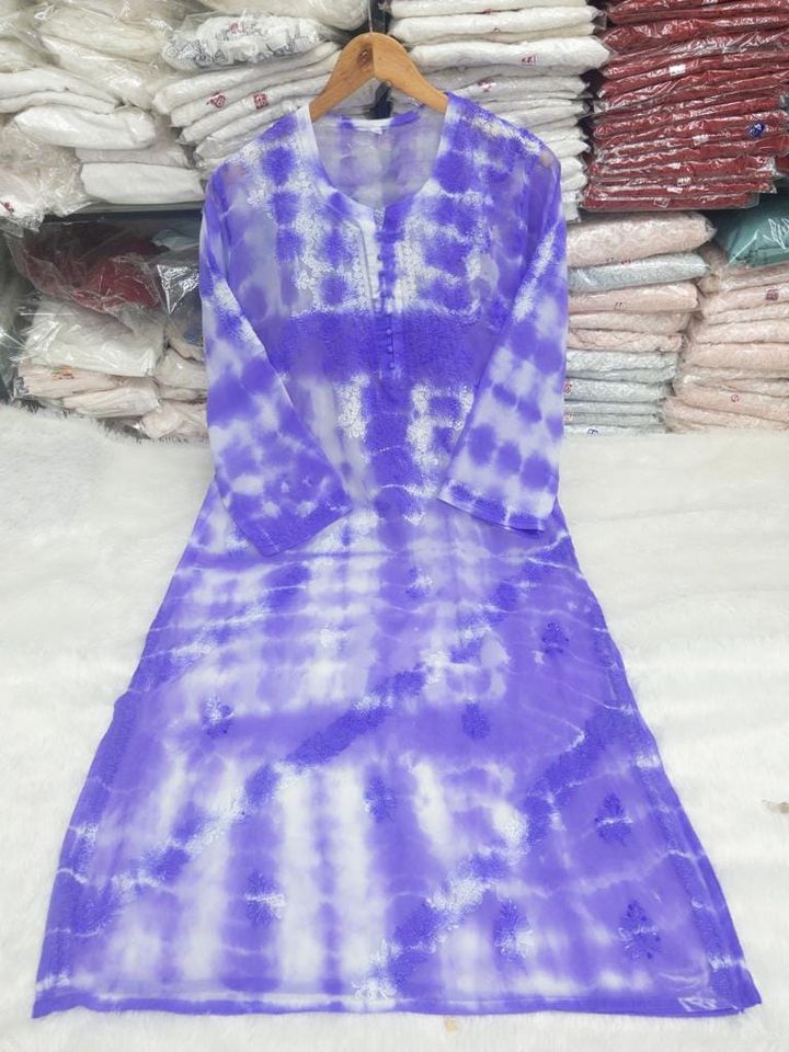 Georgette_tye_&_dye_chikankari_kurti