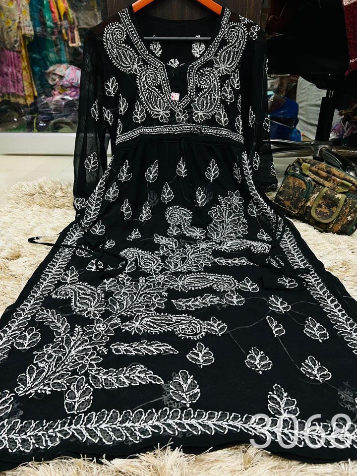 Georgette_nyra_dori_chikankari_kurti