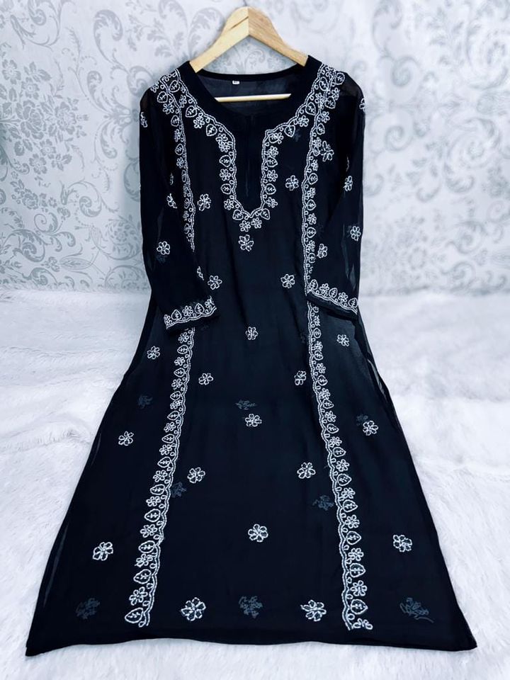 Georgette_kurti_chikankari