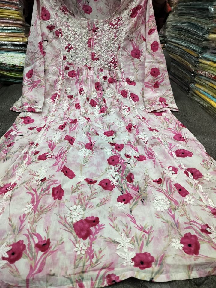 Mul_mul_cotton_printed_a-line_style_chikankari_gown