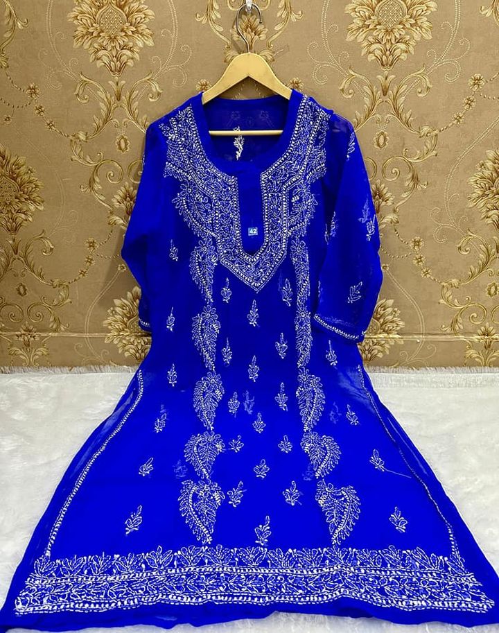 Georgette_chadi_work_chikankari_kurti