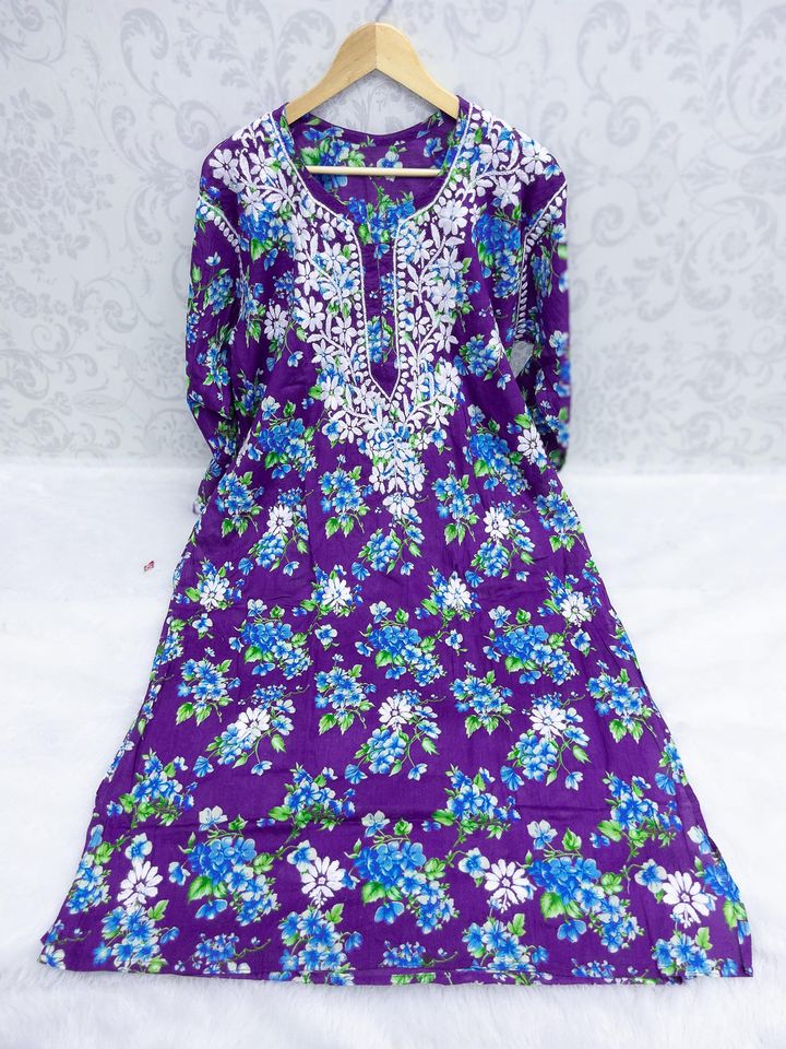 Exclusive_lucknowi_chikankari_Mul_mul_cotton_printed_kurti