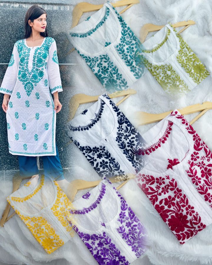 Lucknowi_chikankari_dobby_cotton_kurti