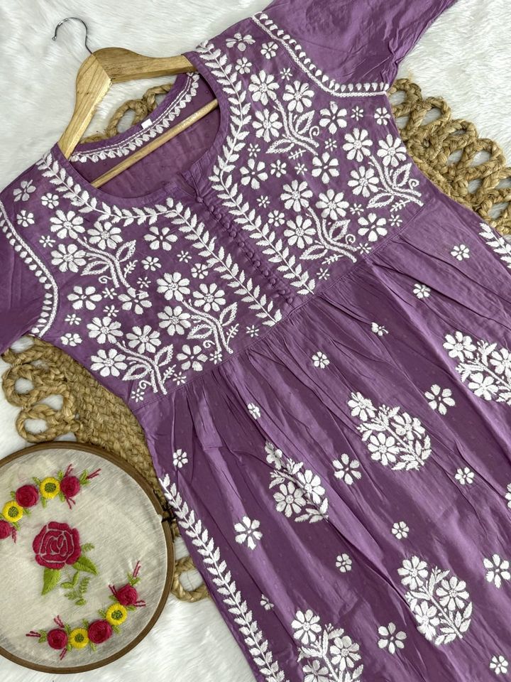 Exclusive_dobby_nayra_cut_kurti_with_pant_in_a_combination_of_matching_set