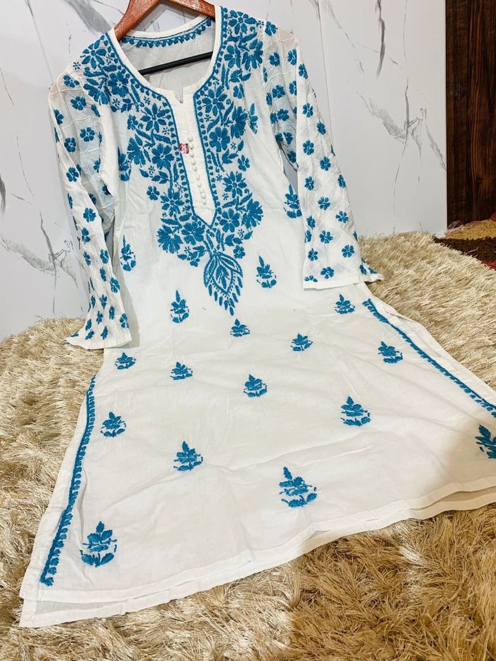 Cotton_pintex_sleeves_work_chikankari_kurti