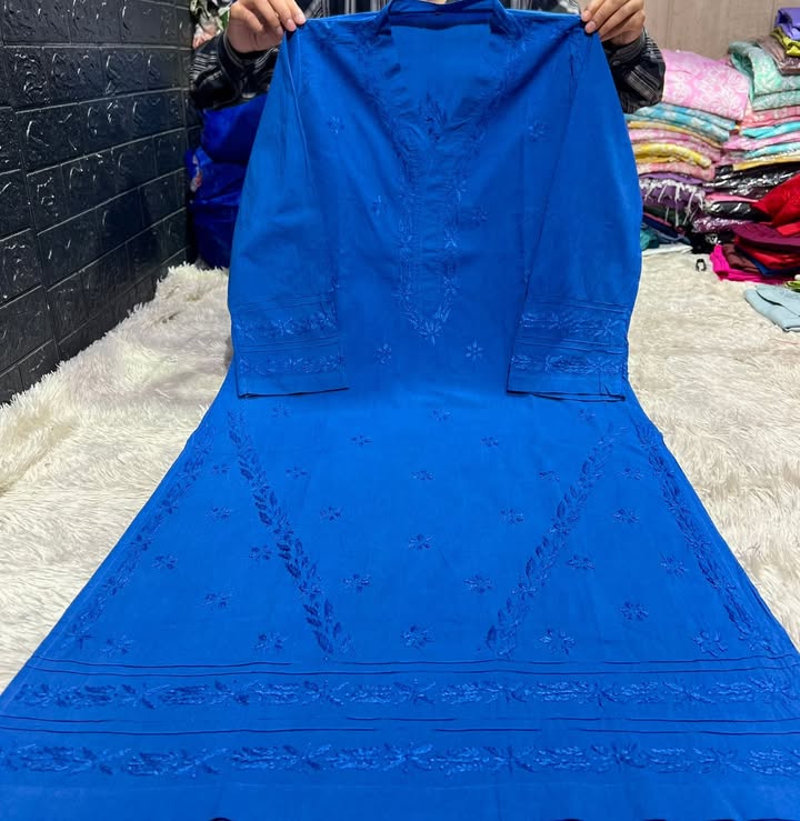 Exclusive_pure_cotton_dyble_single_shaded_kurti_with_cotton_pant_set
