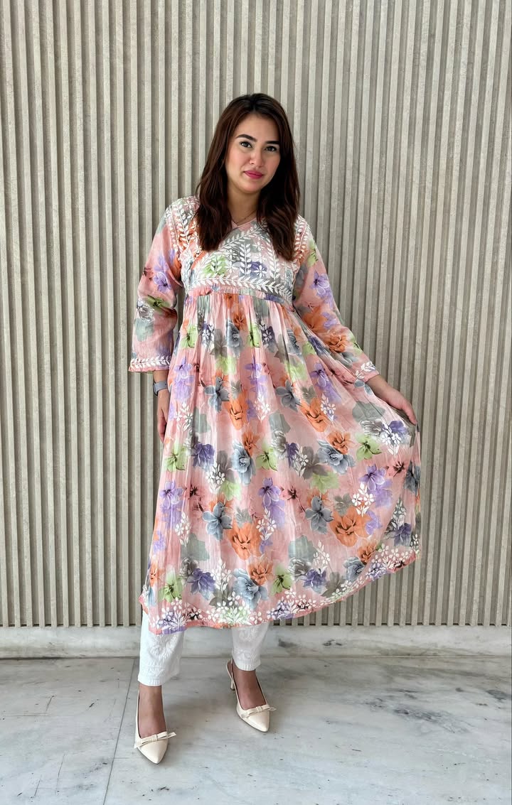 Lucknowi_chikankari_premium_mul_mul_cotton_printed_designer_angrakha_gown