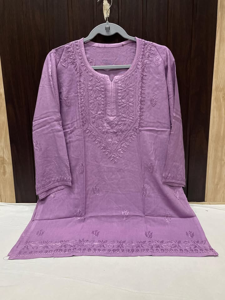 Lucknowi_chikankari_rayon_dyed_short_top