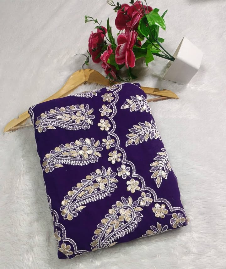 Georgette_border_palla_saree_with_gota_work